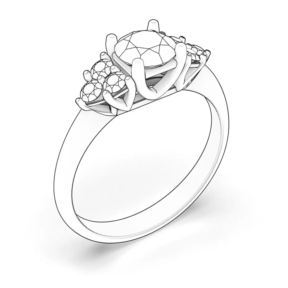 Zásnubný prsteň Fairytale: ružové zlato, čierny diamant