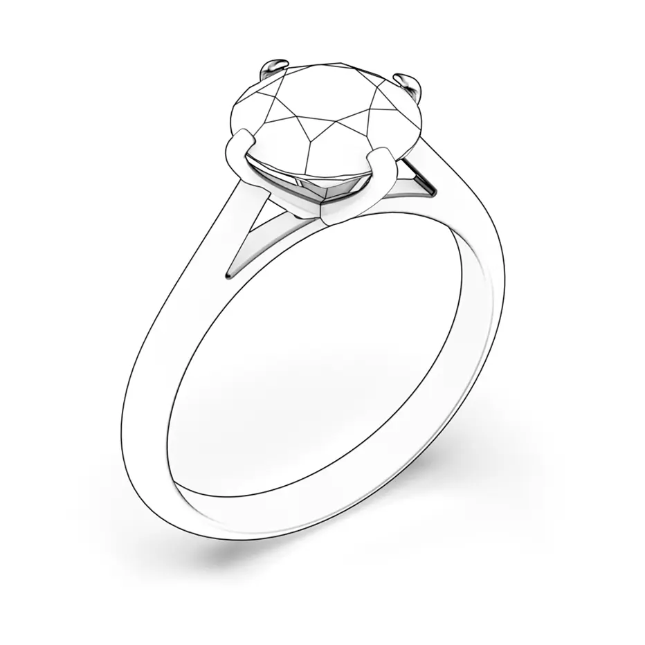 Zásnubný prsteň The Light: platina, diamant