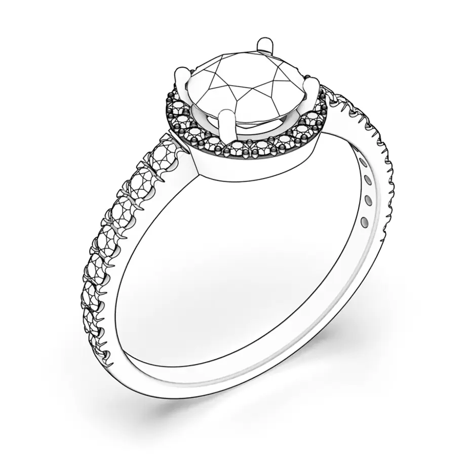 Zásnubný prsteň This is Love: biele zlato, diamant