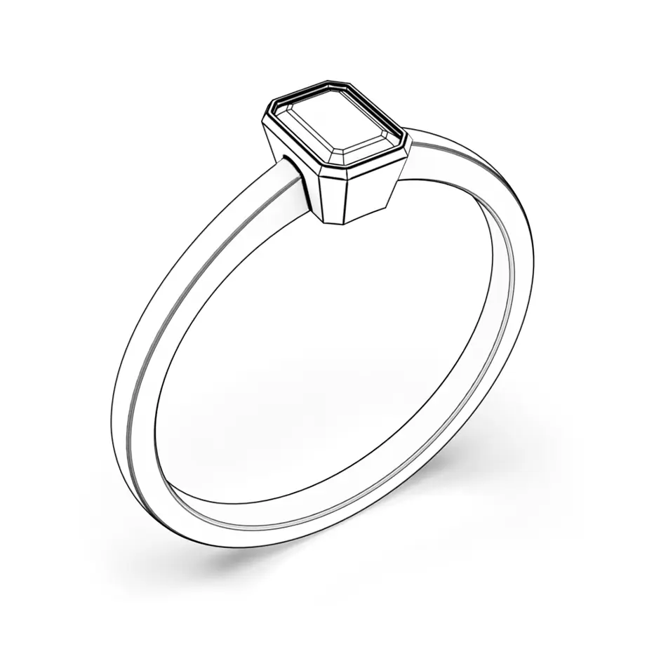 Zásnubný prsteň Pure: biele zlato, diamant